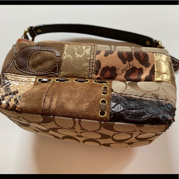 Coach RARE Patchwork Purse, Leather & Suede - Picture 5 of 7